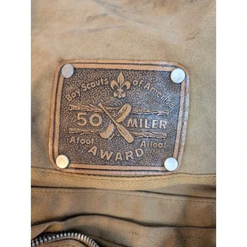 Boy‎ Scouts of America 50 Miler Award Vintage Canvas Backpack Hiking Bag